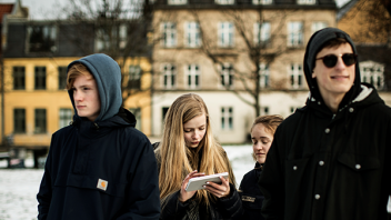 Elever på byvandring i København. Foto: Jeppe Carlsen