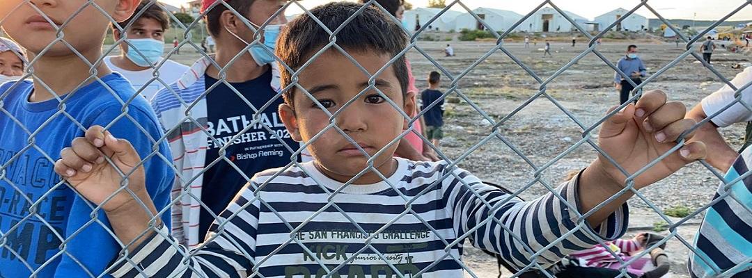 Børn i flygtningelejren i Moria. Foto: Michael Graversen
