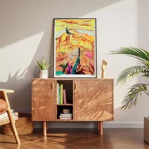 Kunstplakat af Henriette Hellstern for Mellemfolkeligt Samvirke